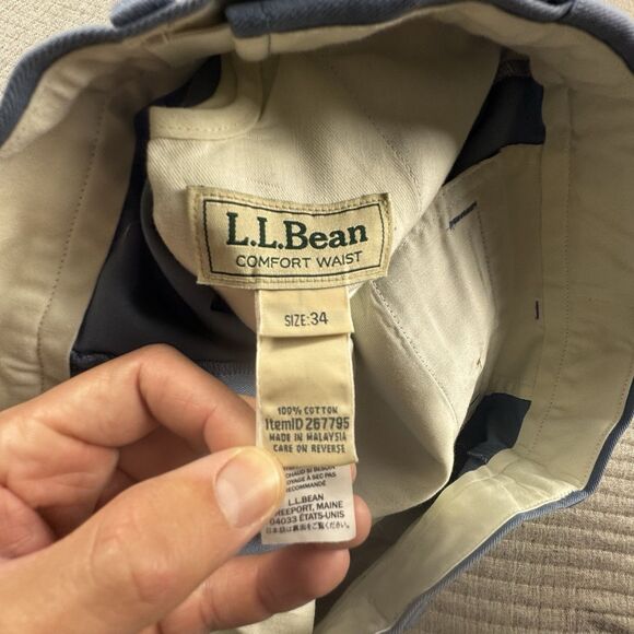NWT LL Bean Double L Short Men 34 Blue Chino 8" Flat Front Golf Outdoor - Picture 8 of 8